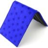 Portefeuille en autruche véritable bleu indigo et noir – Image 3