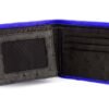 Portefeuille en autruche véritable bleu indigo et noir – Image 4