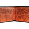 Portefeuille en requin noir et lézard orange véritables – Image 4