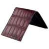 Portefeuille en alligator véritable bordeaux et noir – Image 3