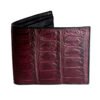 Portefeuille en alligator véritable bordeaux et noir – Image 2