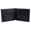 Portefeuille en alligator véritable bordeaux et noir – Image 4
